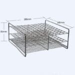 100-Slot Stainless Steel Test Tube Rack, 14 x 14 mm Slots