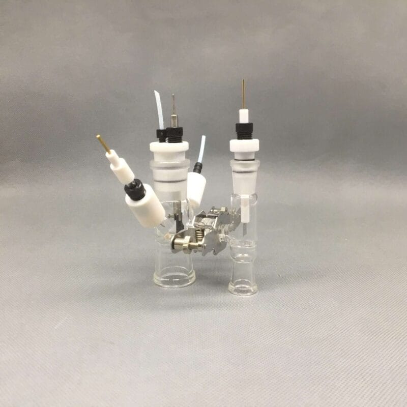 5-Hole Dual Chamber H-Cell Membrane Low Volume Electrochemical Reactor