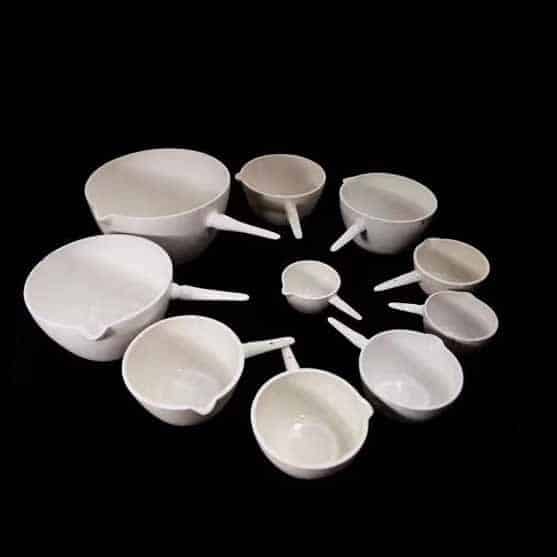 Casseroles-porcelain-capacity-50-to-1.000-ml-2 Porcelain Casseroles with Stem, 50 ml to 1000 ml Capacity