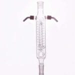 Dimroth condenser with joint and unscrewable plastic connectors, length 200 mm to 500 mm.