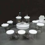 Dual chamber H-cell membrane sealed electrochemical reactor, capacity 50 to 500 ml-2