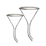 Funnel with bent stem, diameter 30 to 100 mm