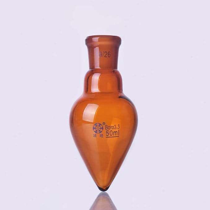 Pear-shaped-flask-brown-glass-25-to-500-ml-50-ml-14-23-1.jpg Pear-shaped flask, brown glass, 25 to 500 ml