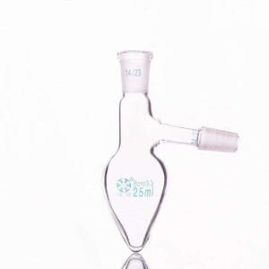 Pear-shaped flask with side tube and joint, 25 to 500 ml