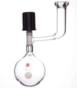 Schlenk flask with high vacuum valve and O-ring neck on side, capacity 10 to 250 ml