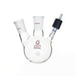 Schlenk round flask with 2 necks and high vacuum valve on side, capacity 50 to 500 ml