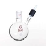 Schlenk round flask with joint and high vacuum valve on side, capacity 50 to 1.000 ml