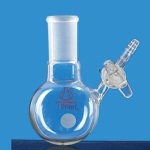 Schlenk round flask with joint and stopcock on side, capacity 50 to 1.000 ml