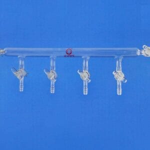 Single bank vacuum manifold with stopcock at both side, ports 4 to 6 ,Schlenk line