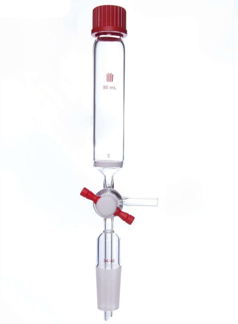 Solid-phase-peptide-synthesis-vessel-with-joint-and-T-b-50-ml-G2-14-23-1.jpg Solid-phase peptide synthesis vessel with joint and T-bore PTFE stopcock, capacity 10 to 500 ml
