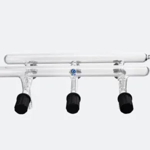 Schlenk Line with PTFE High-Vacuum Valves, Double Bank, 3-5 Ports
