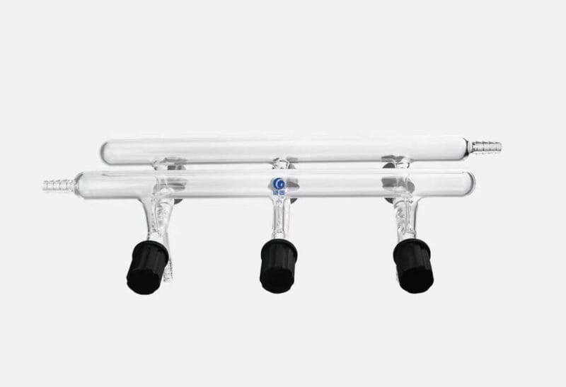 Schlenk Line with PTFE High-Vacuum Valves, Double Bank Schlenk Line with PTFE High-Vacuum Valves, Double Bank, 3-5 Ports