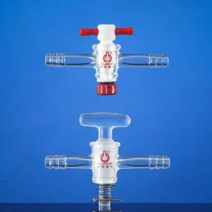 High Vacuum 2-Way Gas Valve Adapter, Borosilicate 3.3